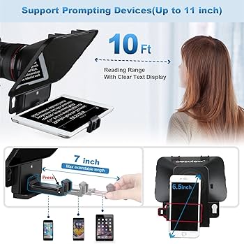 ⭐️1度使用のみ⭐️Desview T3 テレプロンプター スマホ＆タブレット用 Amazon.com: Desview T3 Portable Teleprompter for iPad Tablet