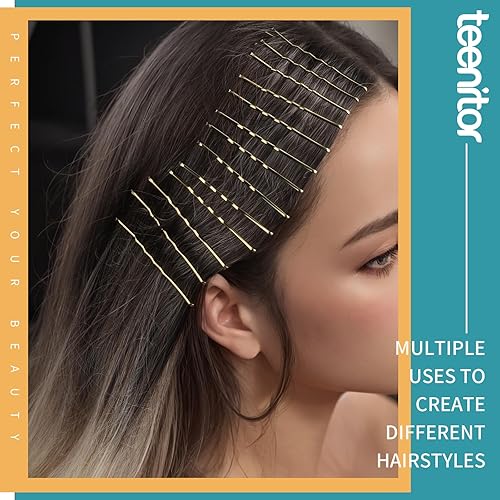 Miniatura 3 de Teenitor 250 pines Bobby Pins, 2.75 pulgadas, pasadores Bobby Pins Brown Black Blonde Silver para mujeres y niñas, alfileres grandes para cabello