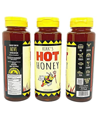 Miniatura 2 de Kirks Miel caliente hecha con miel pura de flores silvestres directamente del apicultor (2 tarros) 24 onzas en total $1.04 por onza