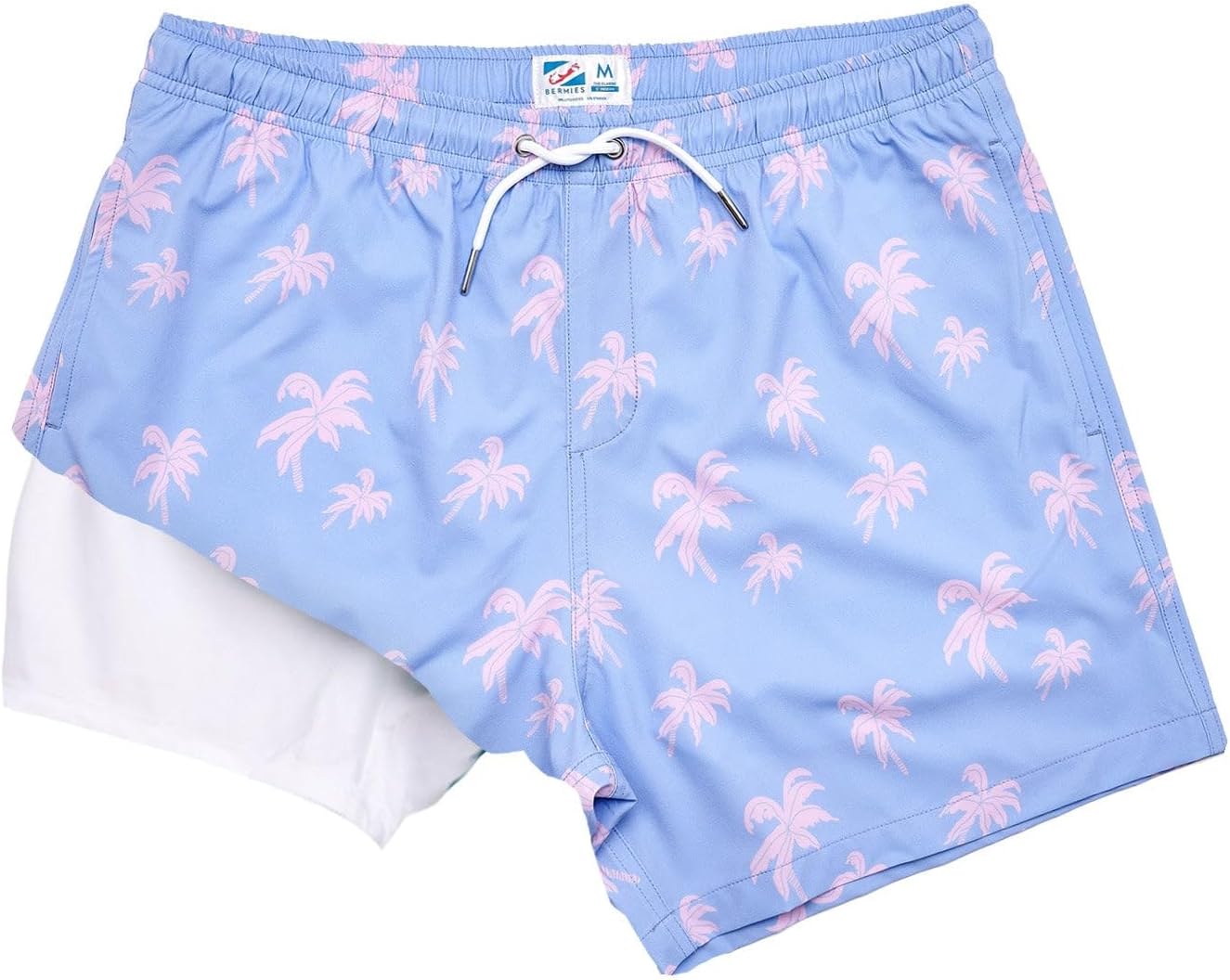 BERMIES Men’s Swim Trunks with Compression Liner - 5.5” Inseam, Quick-Dry, 4-Way Stretch, UPF 50+, Eco-Friendly Fabric