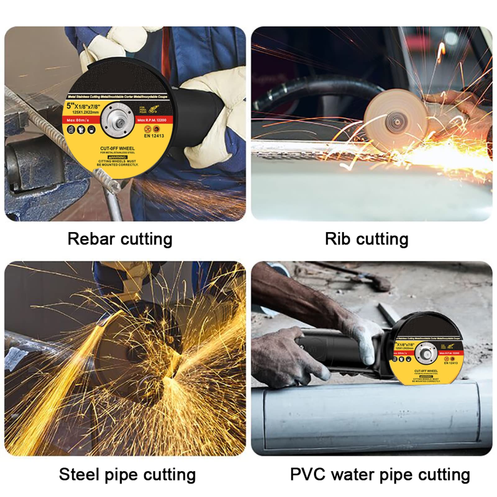 50Pcs 125mm Metal Cutting Disc Anngle Grinder Grinding Wheels For Stainless Steel Cut Off Wheel Reinforced Resin Cutting Blade