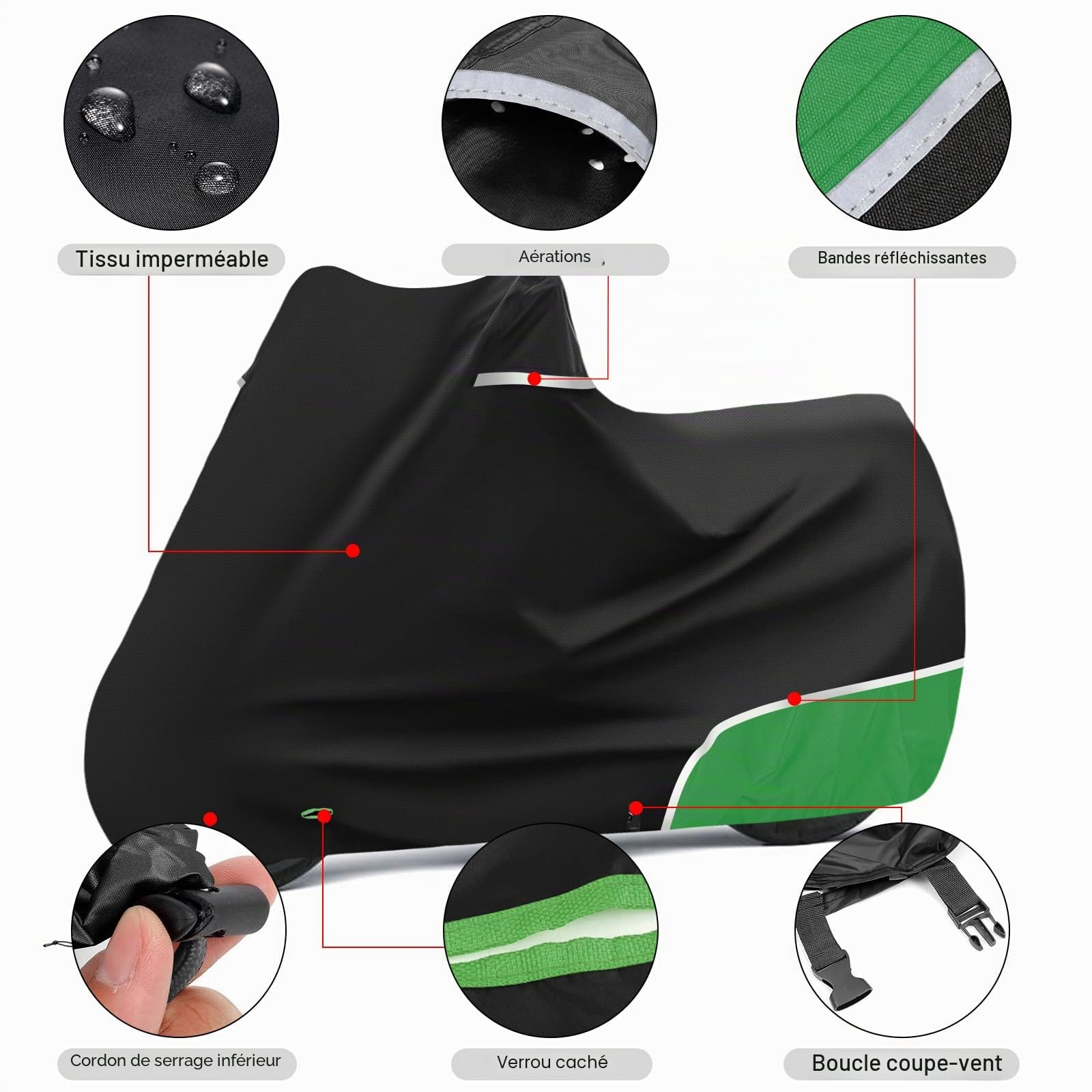 Bâche de protection pour moto Kawasaki Z650, Z900, série Z, résistante à l'hiver, imperméable, indéchirable et robuste, grise