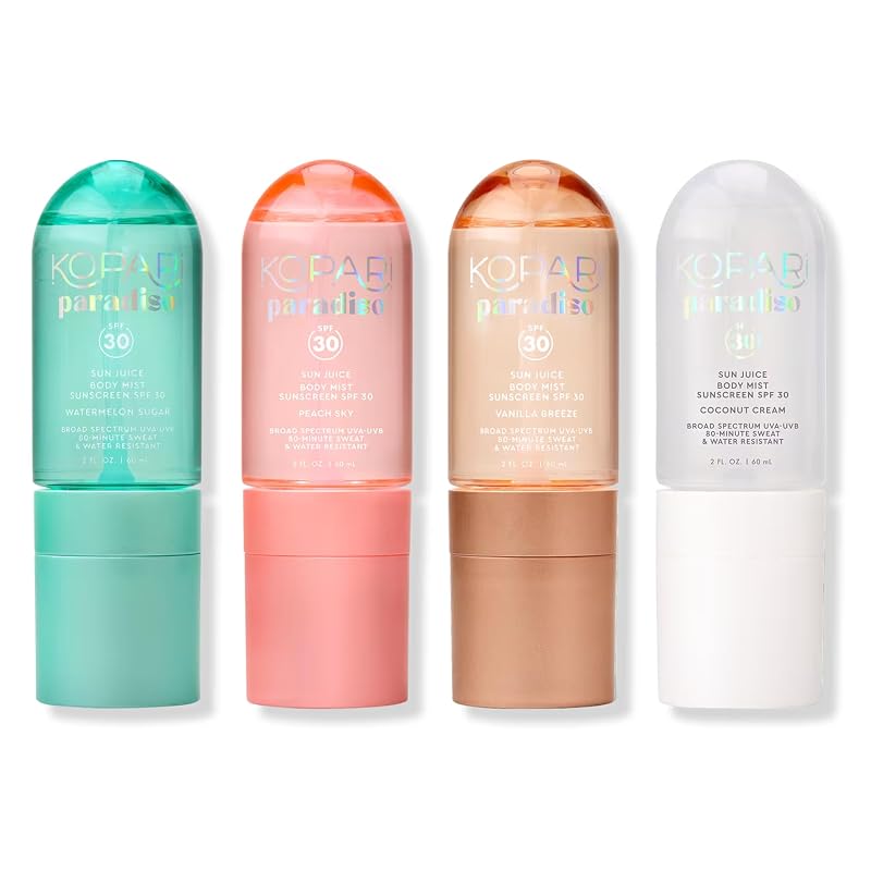 Kopari Paradiso Sun Chaser Conjunto com 4 Brumas Corporais FPS 30 Sun Juice, Watermelon Sugar, Peach Sky, Coconut Cream e Vanilla Breeze