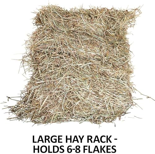 Miniatura 5 de Estante de heno de suelo de alimentación lenta de pared plana para caballos  Experiencia de pastoreo natural de color negro  Montado en la pared