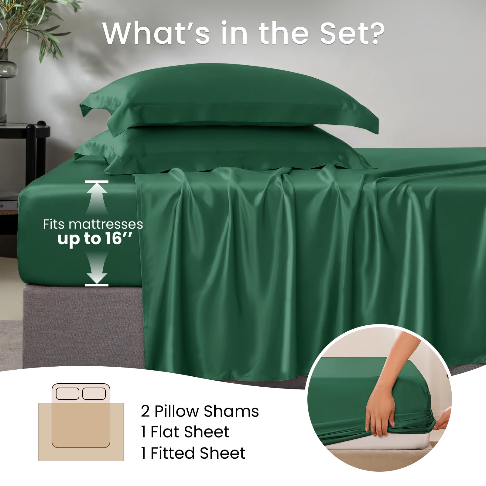Amazon.com: THXSILK 100% Mulberry Silk Sheet Set, 7A+ Silk Sheet