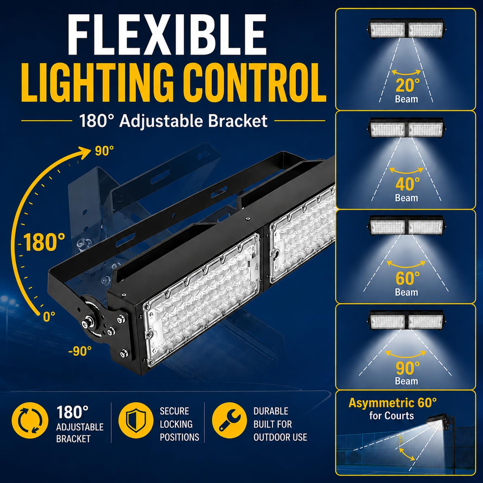 Stadionowy reflektor LED 240W/360W/480W – Zewnętrzne oświetlenie boisk 240W