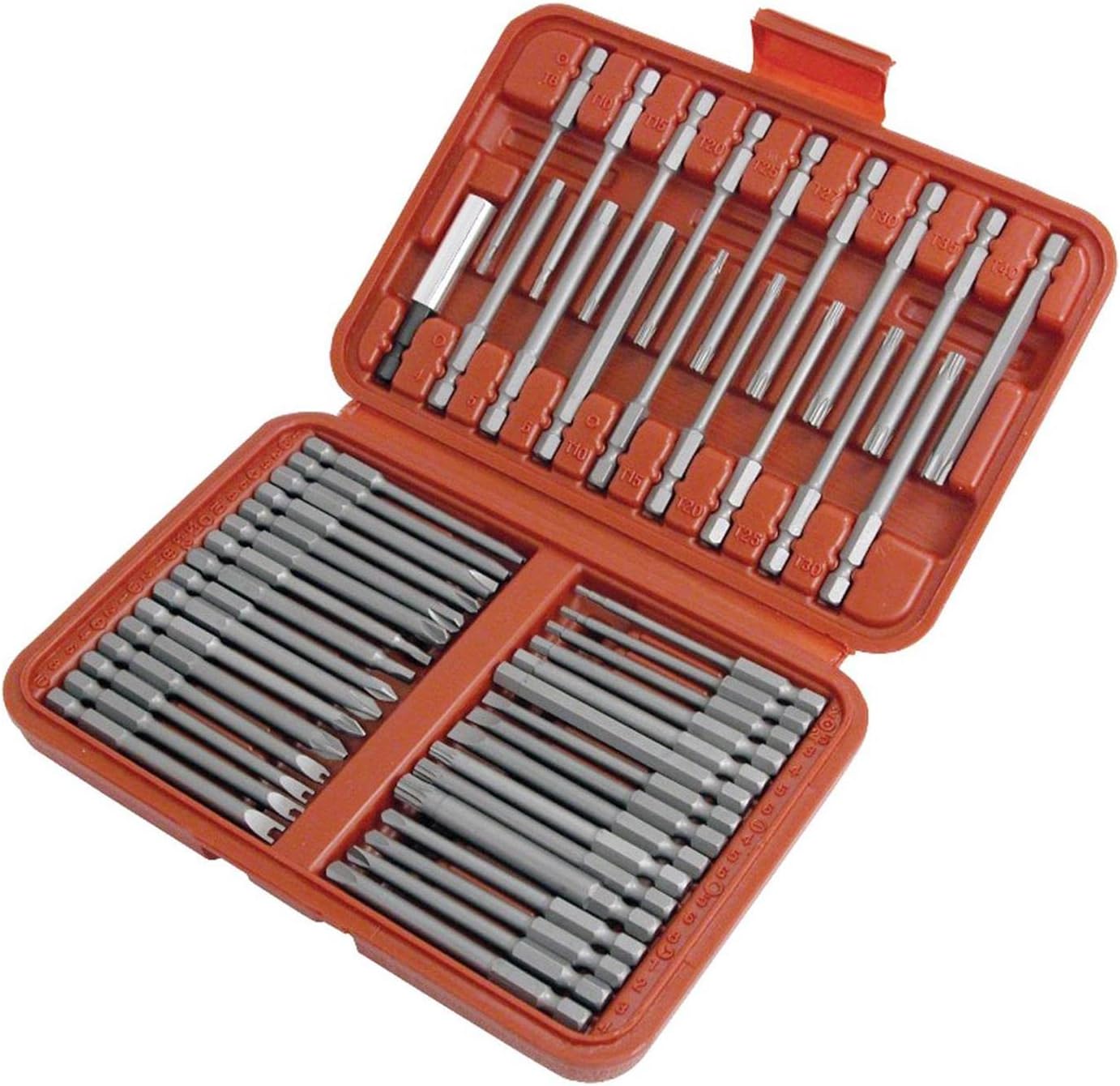 Dapetz 50 Pc Extra Long Security Bits Hex Star Torx Spline Flat Screwdriver Bit Set