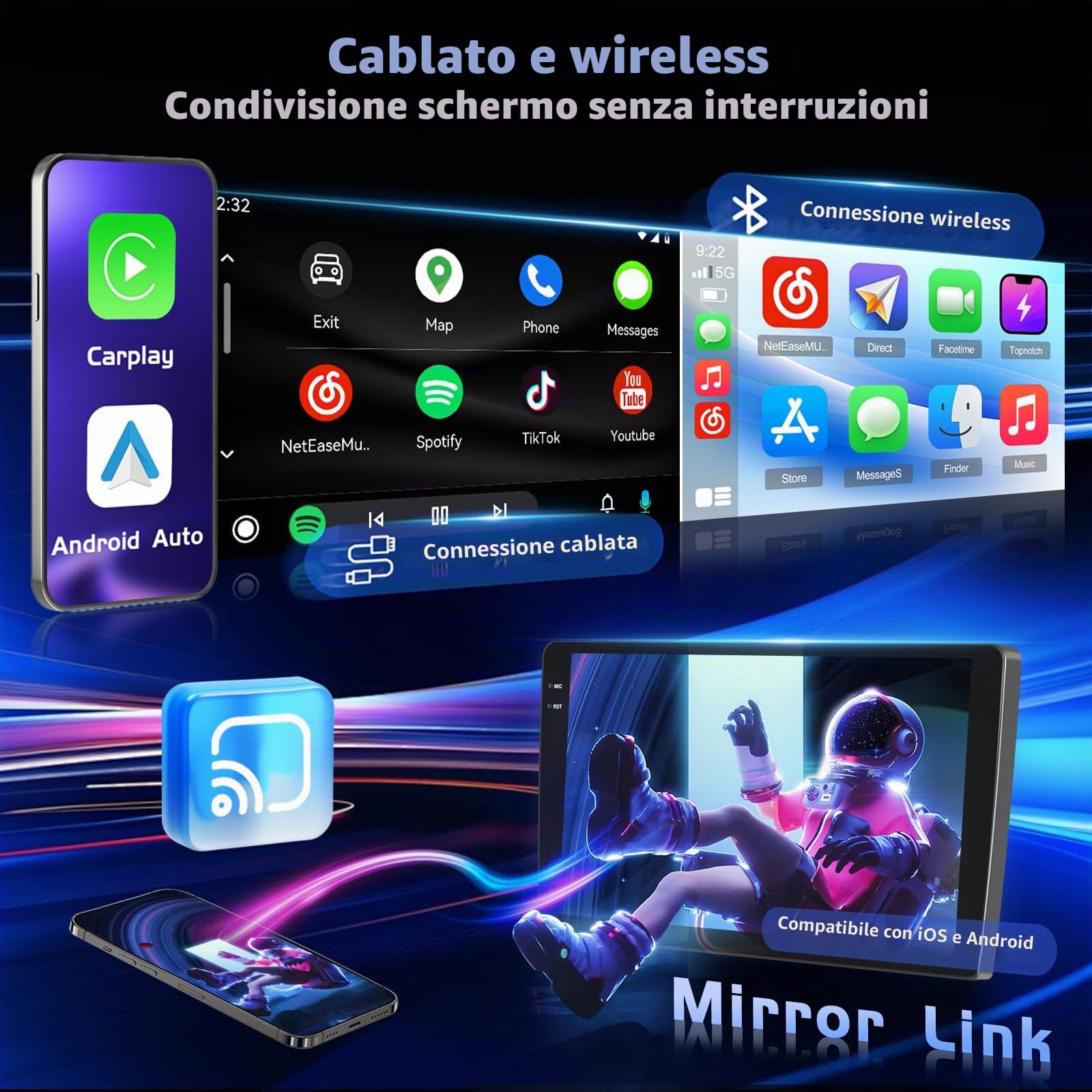 Hikity 4+128G 9" Autoradio Android per FIAT Tipo Egea 2015-2020 | Incell Touchscreen Wireless Carplay Autoradio 2 DIN GPS Navi Bluetooth 5.0 WiFi FM/RDS Retrocamera EQ 4+128G