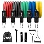 VEICK Resistance Bands Set 5pcs Fitness Tubes Tension Bands Exercise Bands Workout with Handles for Men Women Strength Physical Training Equipment at Gym Home
