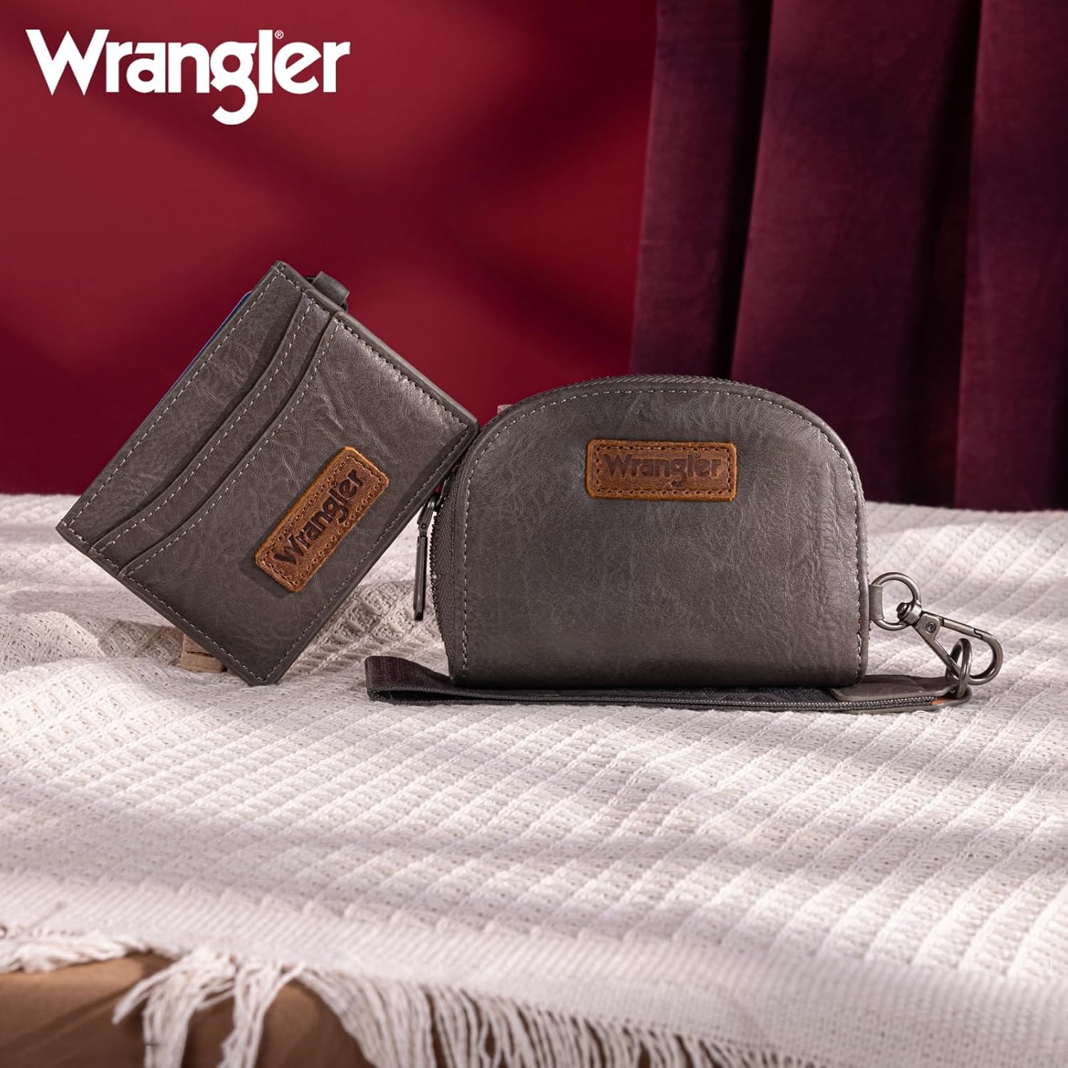 Wrangler KeyChain Wallet Wristlet Wallets for Women Dual Pouch Wristlet Rfid Blocking Credit Card Holder Wallet - Image 6