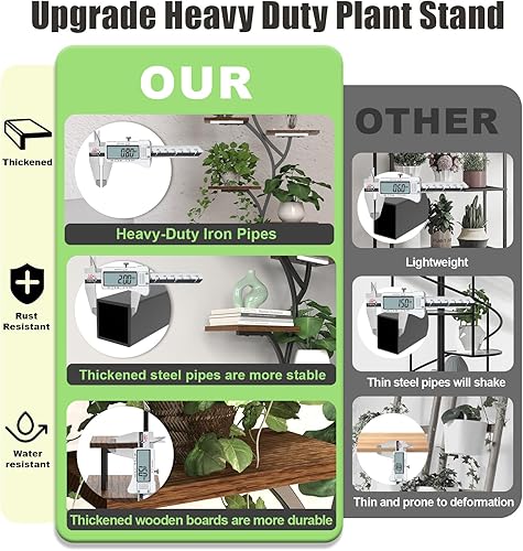Miniatura 2 de Soporte para Plantas de Interior con Luces de Crecimiento, 67" de Alto Estante Esquinero para Plantas Soporte para Flores, Estante para Plantas de