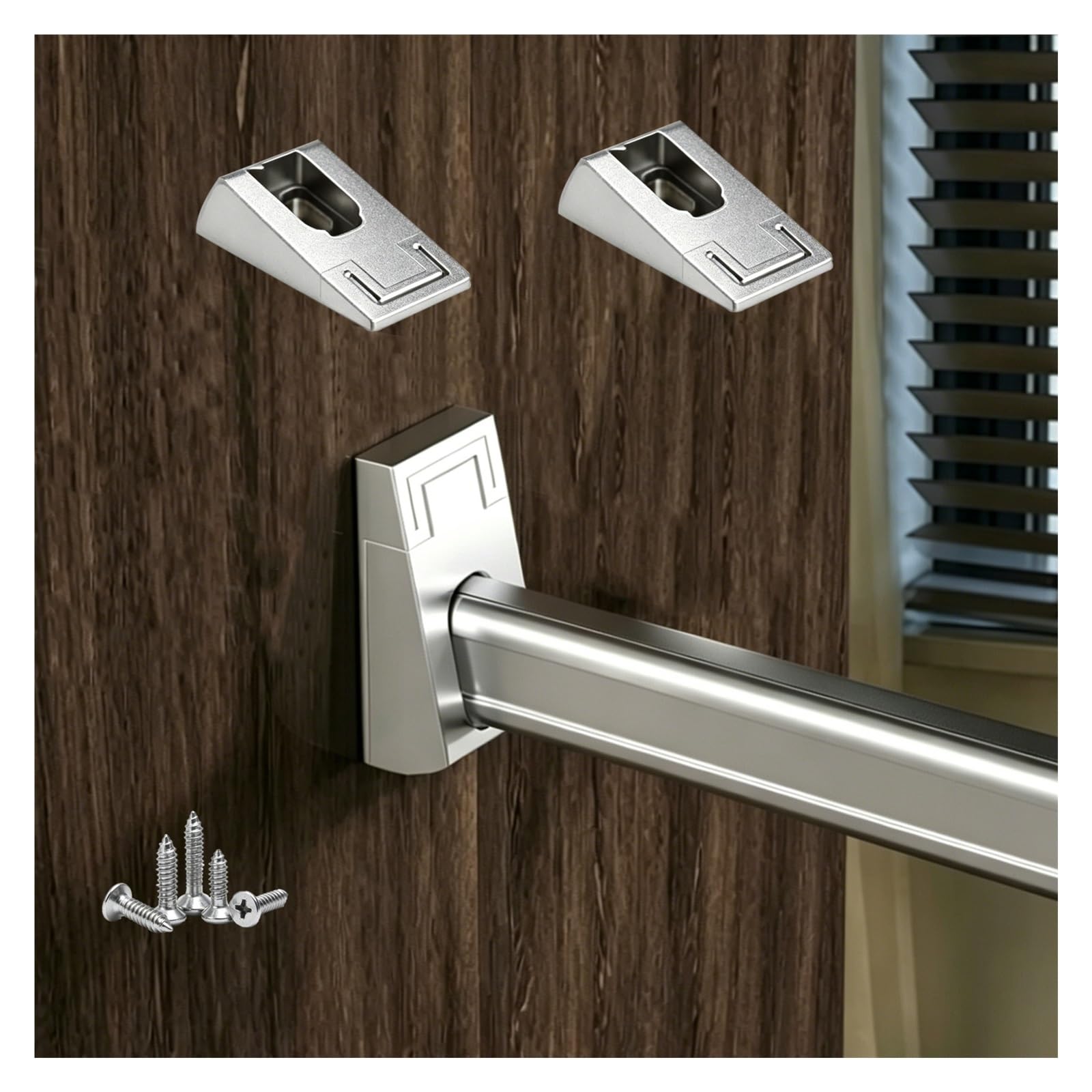 Heavy Duty Aluminum Closet Rod 30-160cm, Customizable Wardrobe Poles for Cloakroom/Laundry/RV, Removable Garment Bar with Non-slid Slient Strip(Silver,Closet Width 70cm/27.6")