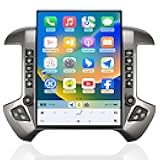 Car Radio for GMC Sierra Chevrolet Silverado 2014-2019 Stereo Radio Upgraded Carplay Android Auto 8+128G 15.6 Inches 2K Screen Tesla Style GPS Navigation OEM 8 Inch Screen (Silvery) Support Bose