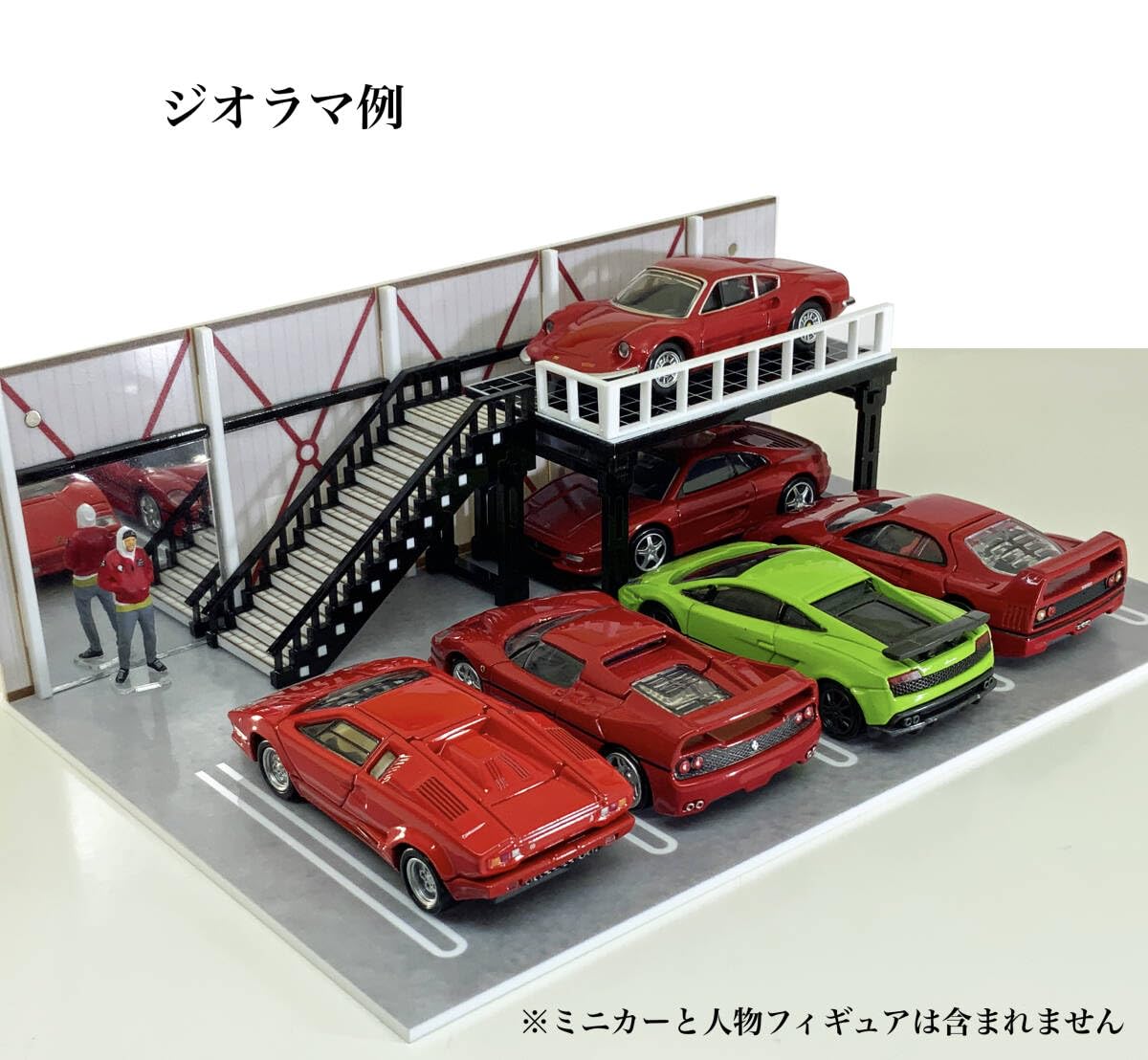 ミニカー用ジオラマ：1/18ショールーム＆ガレージⅢ（窓付きタイプ）2階建モデル ジオラマ1 18ガレージモデルダイキャストカー1 24おもちゃの