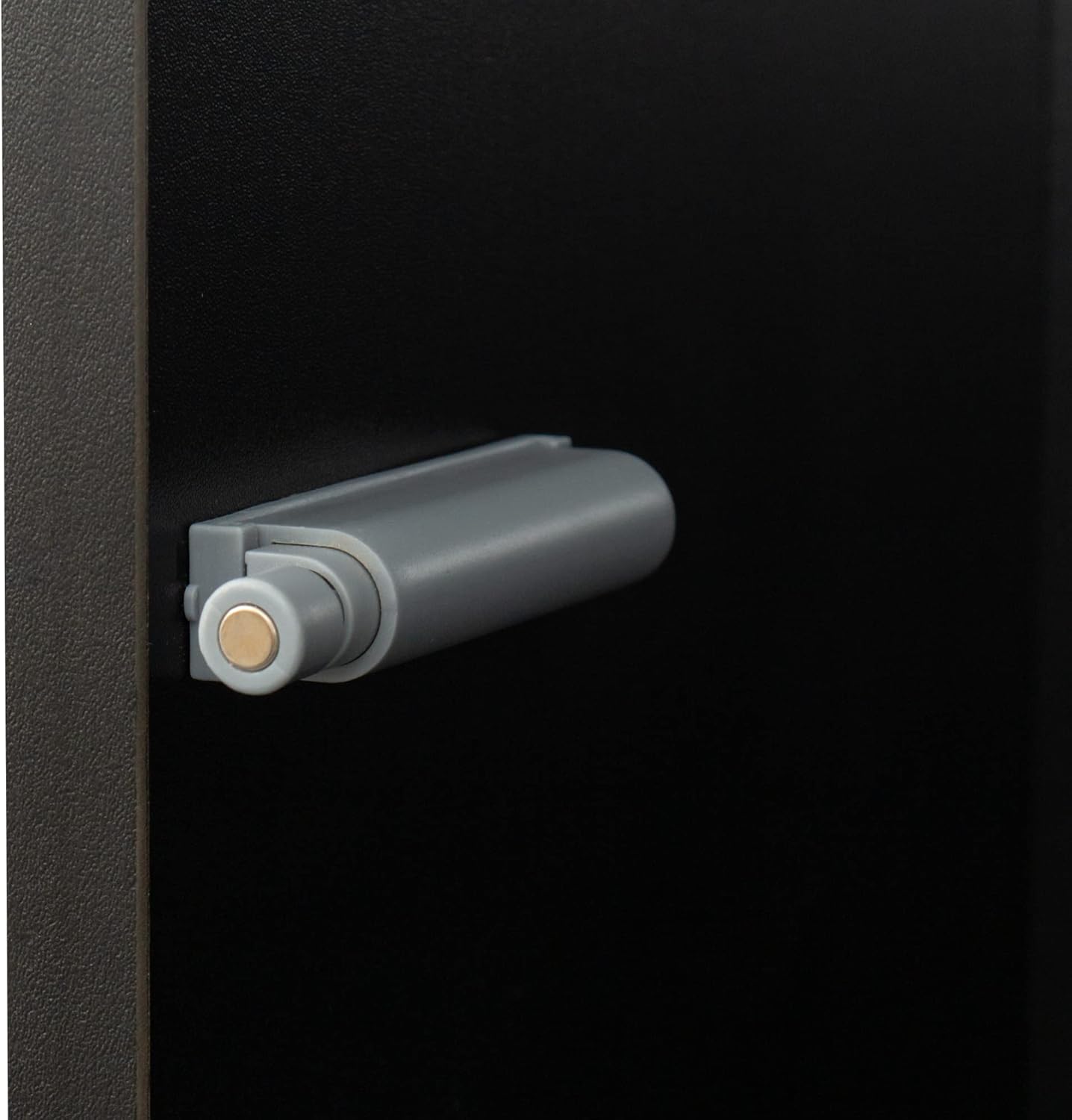 Black Side Cabinet with Aluminum Strip Lamp, Offering Large Storage Space for Living Room or Bedroom Use