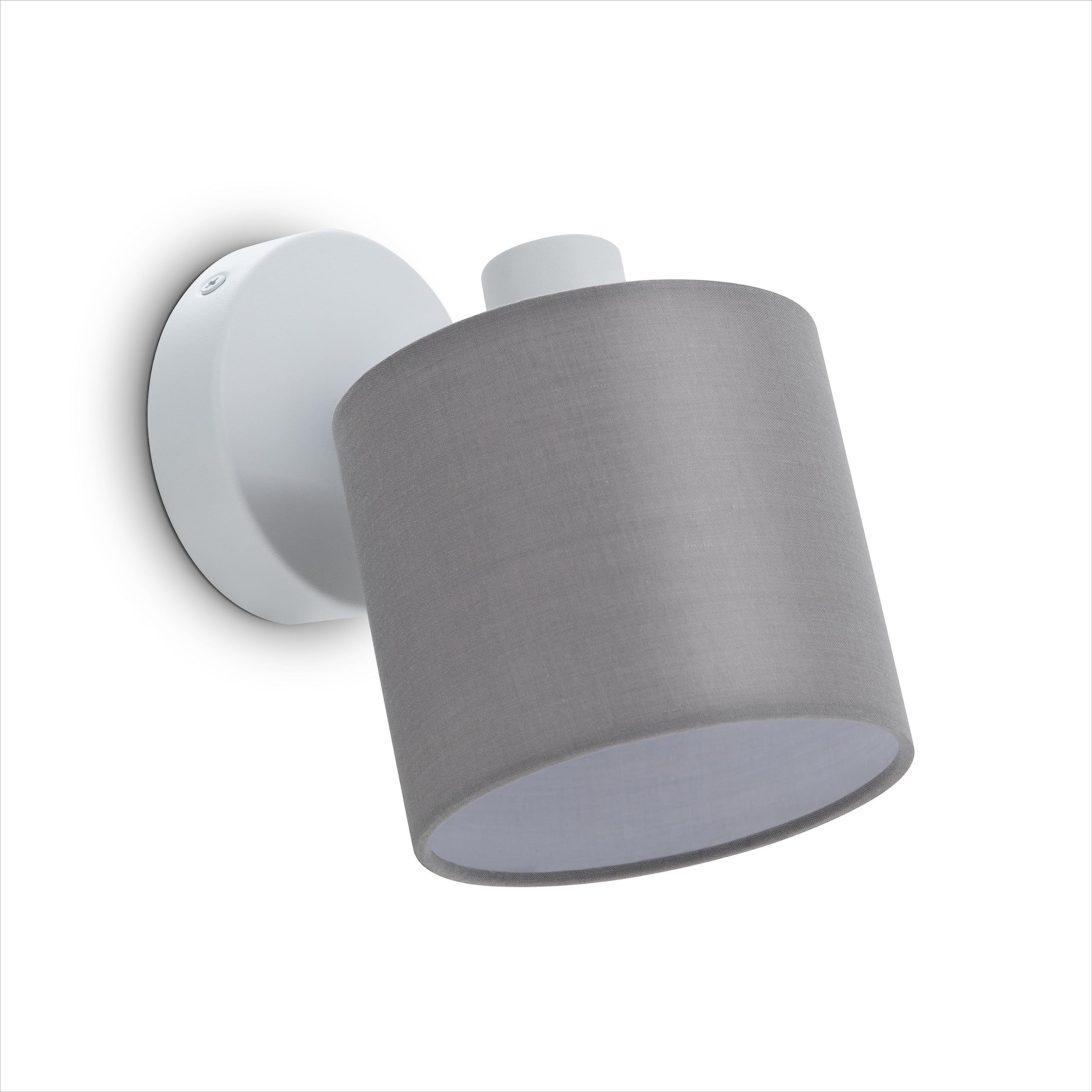 Paco Home LED Pendellampe Wandlampe Deckenlampe Wohnzimmer Esszimmer Schlafzimmer Modernes Design Uni Schirm Stoff E14, Farbe:Grau - Weiß, Leuchtentyp___Technologie:Wandleuchte 1xE14