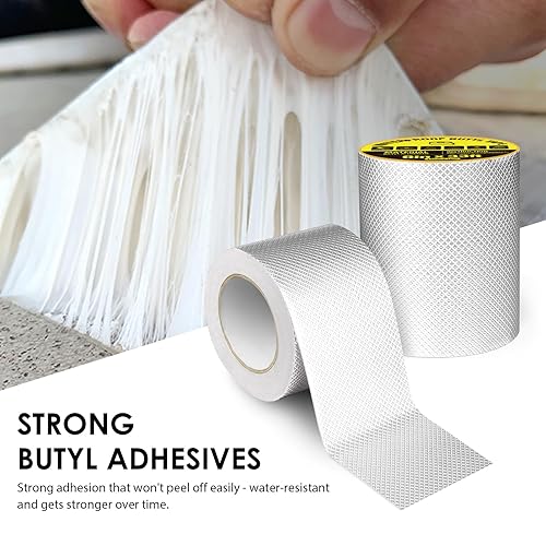 Miniatura 3 de Cinta de butilo impermeable de 2 pulgadas de ancho x 16.4 pies de largo, cinta mejorada a prueba de fugas para reparaciones de plástico y metal,