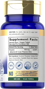 Carlyle B1 Vitamin 100mg | 300 Tablets | Supplement for Women & Men