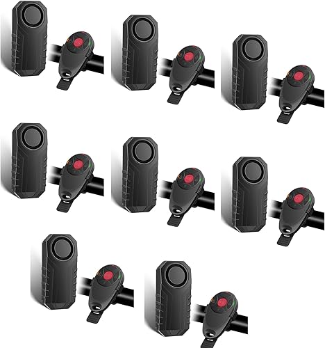 Miniatura 81 de Juego de 2 alarmas inalámbricas para bicicleta con control remoto, alarma antirrobo, alarma inalámbrica con sensor de movimiento, alarma impermeable