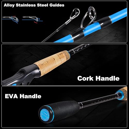 Miniatura 5 de Sougayilang Combo de caña de pescar, guías de acero inoxidable, caña de pescar y carrete con carrete giratorio Combo para equipo y equipo de pesca