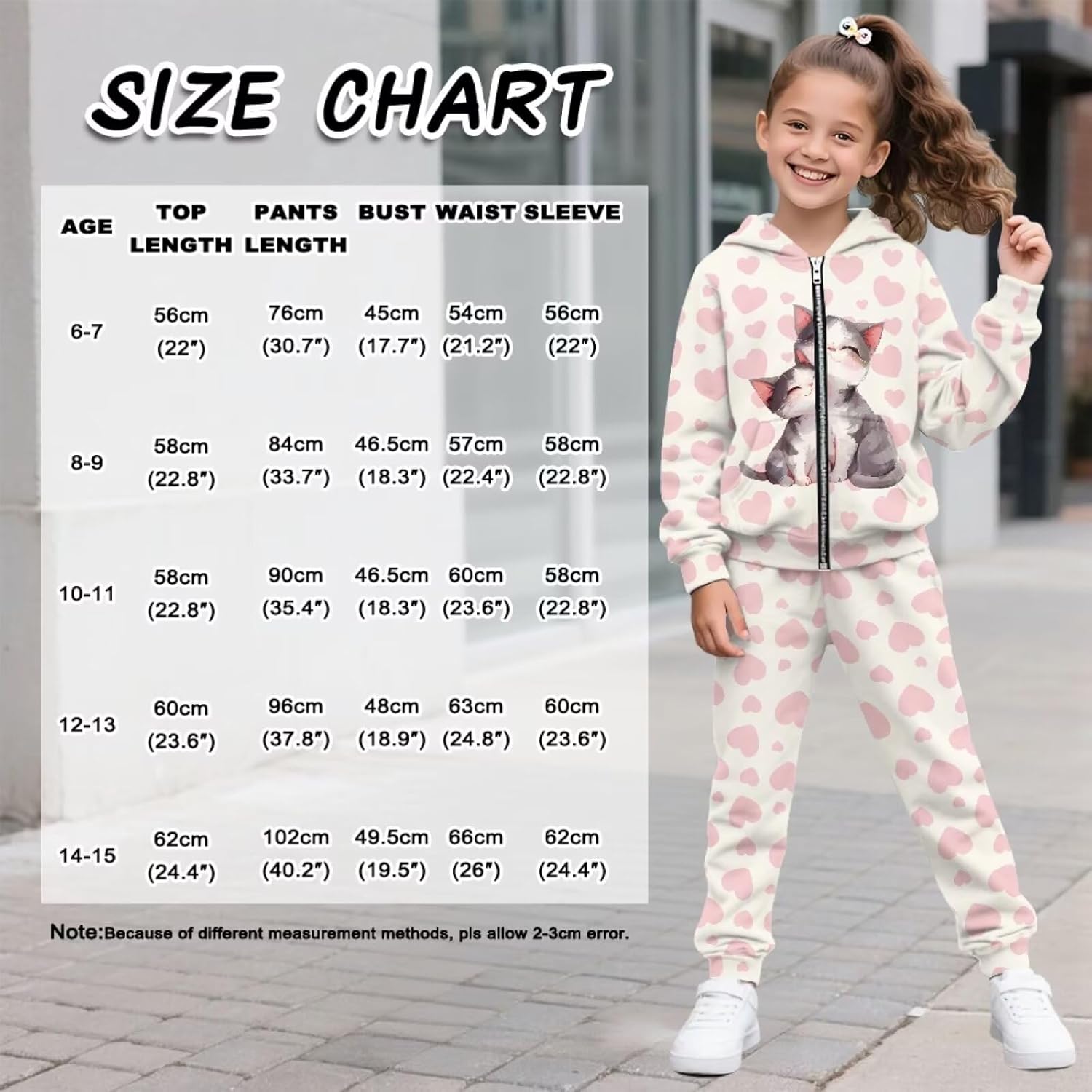 Coldinair Long Sleeve Sweatshirt and Pants for Girls 6-15 Athletic Sweatsuits Zip Up Hoodie Kids 2 Piece Outfits Tracksuit