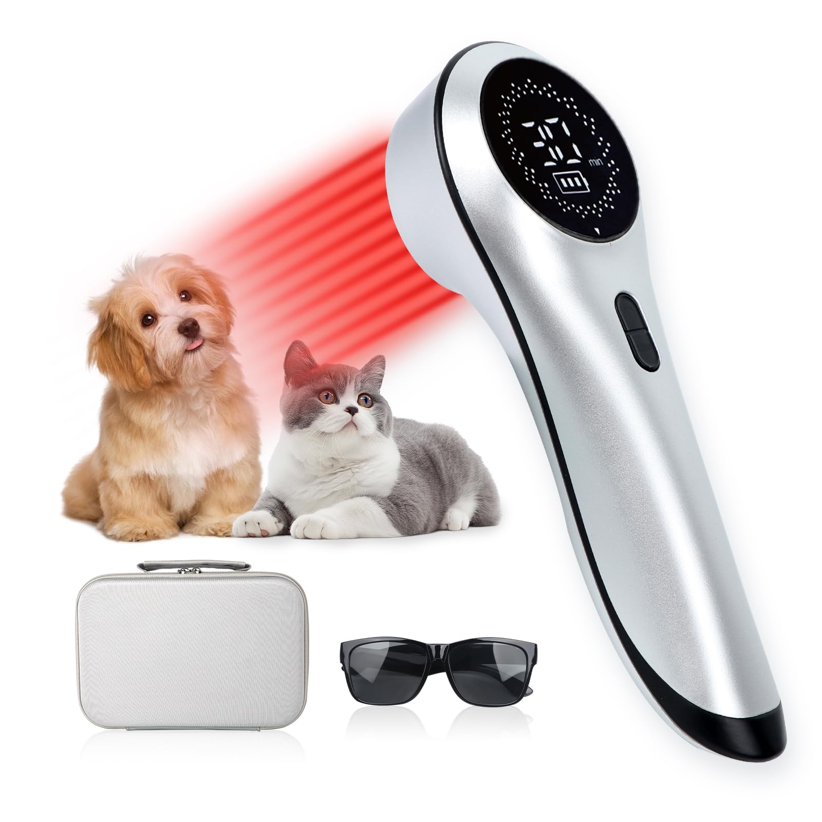 Photo 1 of Handheld Red Light Therapy with Magnetic Cover,Cold Laser Red Light Therapy Wand for Pet/Human Treatment Device, Suitable for Muscle Body Pain Relief and Improve Healing (3 * 808nm+13 * 650nm)