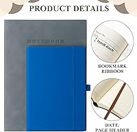 Vista 3 de SATINIOR 5 Pack A4 Notebooks Large Journal 360 Pages Leather Softcover Hardcover Notebooks Thick Paper Lined Note Writing Notepad for Travel Office