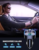 Vista 3 de Comsoon - Transmisor FM Bluetooth para auto, adaptador Bluetooth para auto, para música MP3, transmisión FM o llamadas con manos libres, con dos