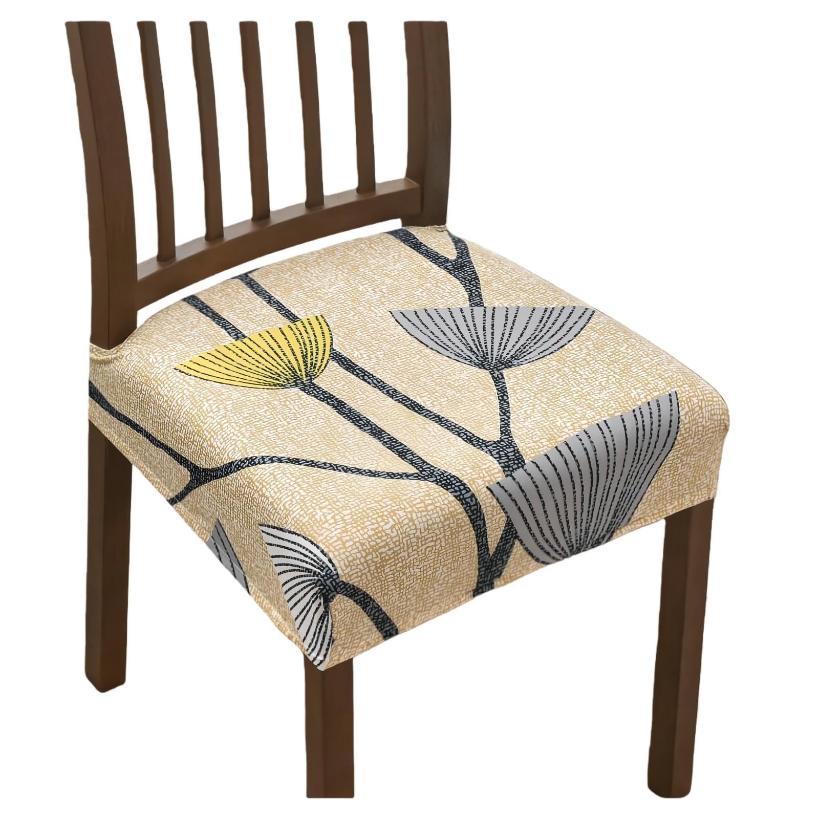 Dining Chair Covers Set of 6, Seat Cover Cushion Protector (Dandelions) — image 1