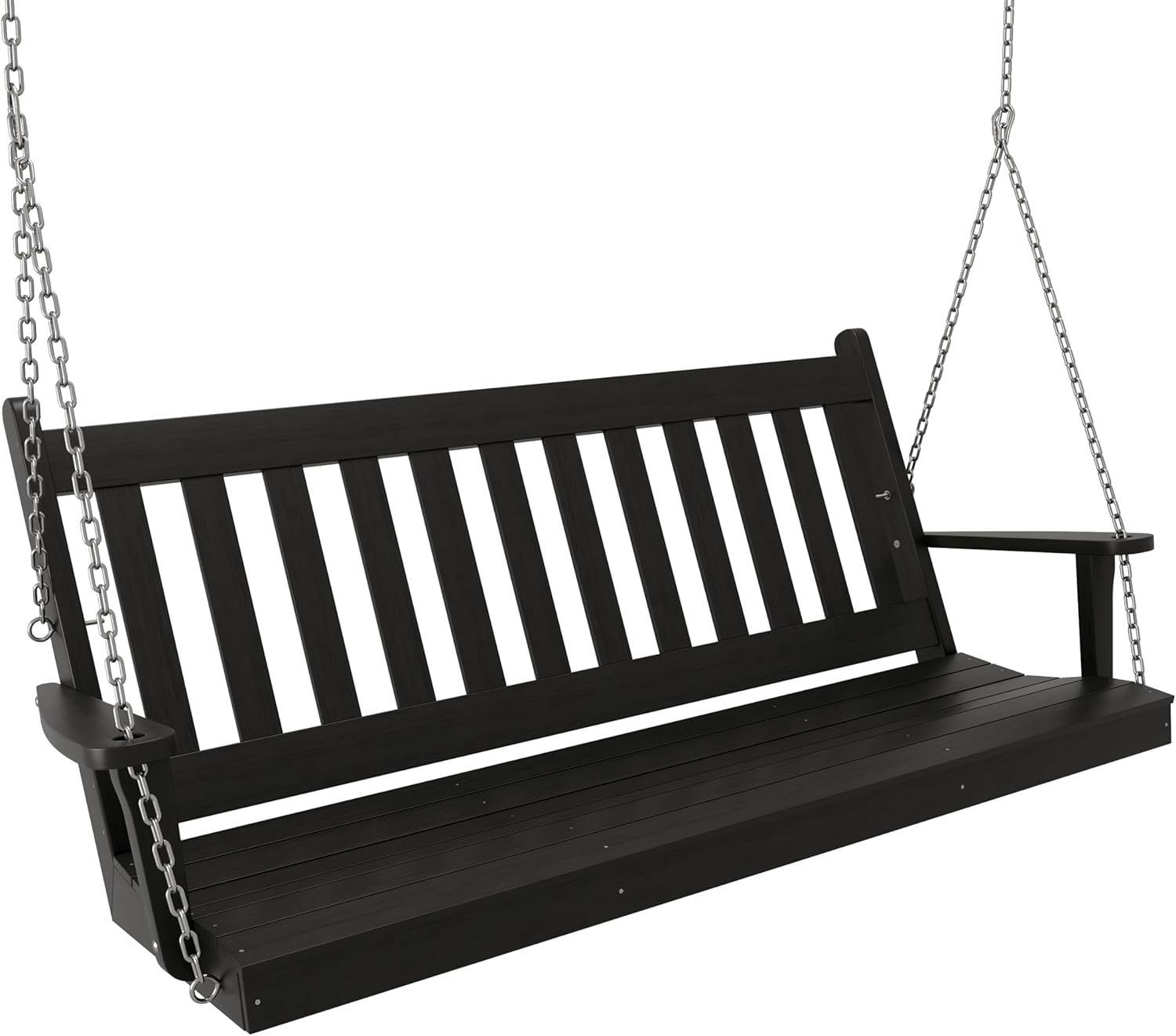 Keystone Amish 4 Foot Franklin Poly Composite Porch Swing in Cherry Wood - Weather-Resistant HDPE Poly Lumber Bench Swing Amish Made in The USA