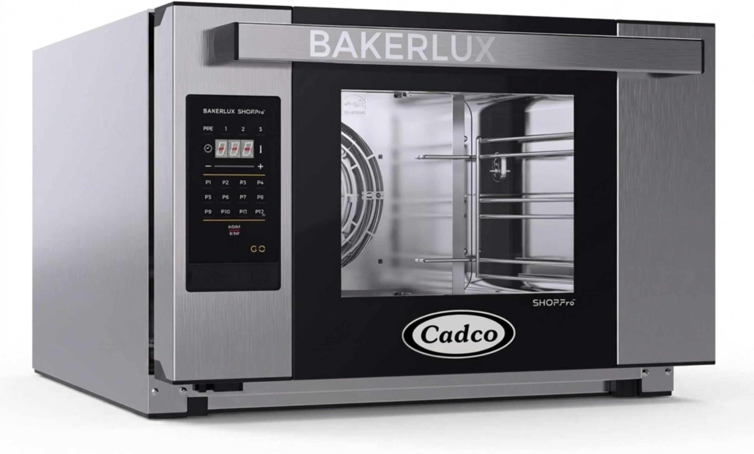 XAFT-03HS-GD Digital Countertop Convection Oven, 120V, NSF, Black | 1440W heavy-duty stainless steel unit fits 3 half-size sheet pans; 1.6 cubic feet capacity for cafe and food truck kitchens