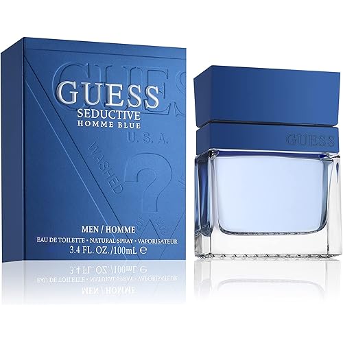 GUESS Fragrance Seductive Homme Blue Eau De Toilette Spray for Men, 3.4 fl oz