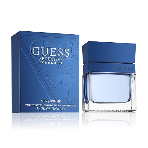 GUESS Fragrance Seductive Homme Blue Eau De Toilette Spray para Hombre, 3.4 fl oz