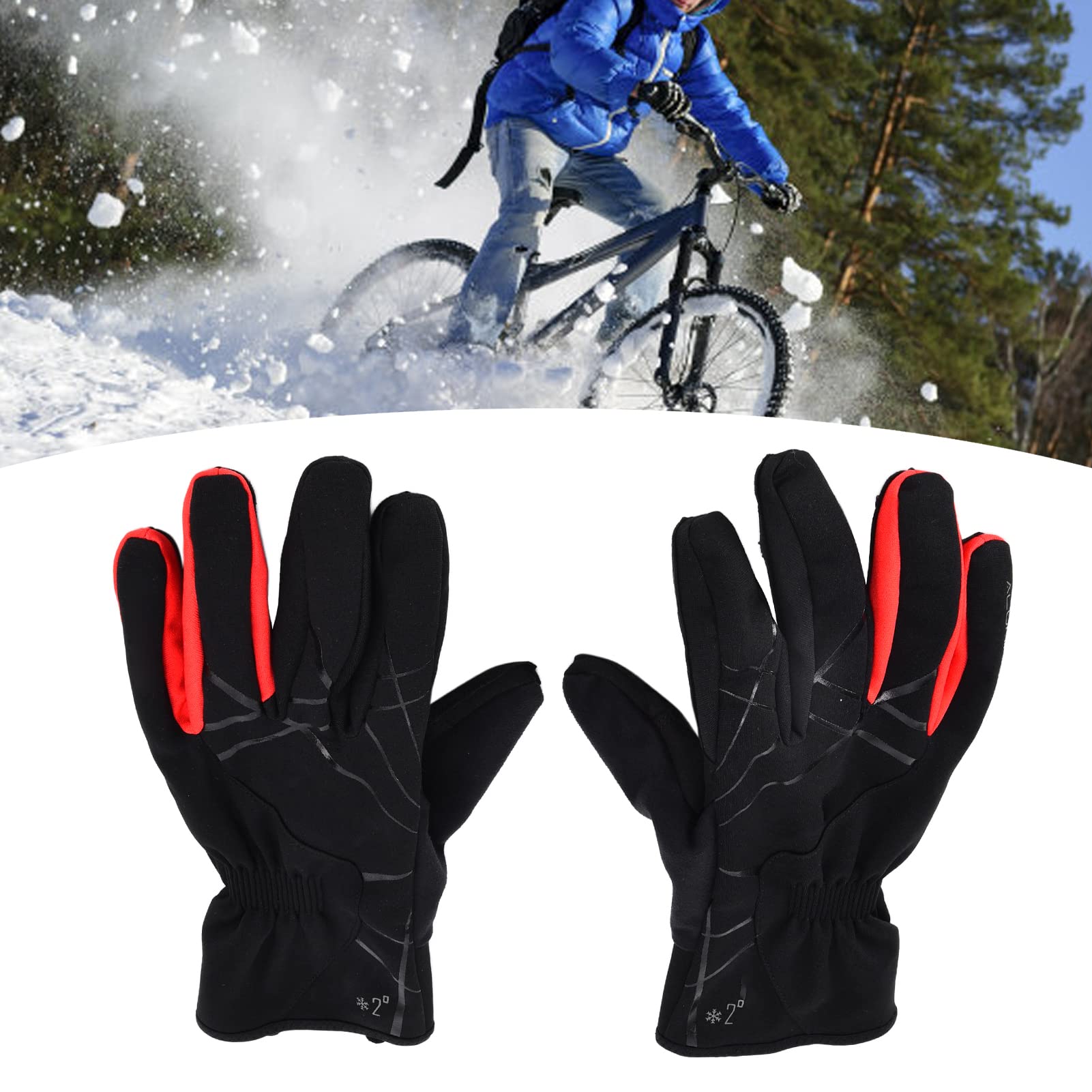 Guanti da ciclismo invernali GIYO, guanti caldi e antivento per esterni, palestra sportiva impermeabile antivento con dita intere per ciclismo invernale