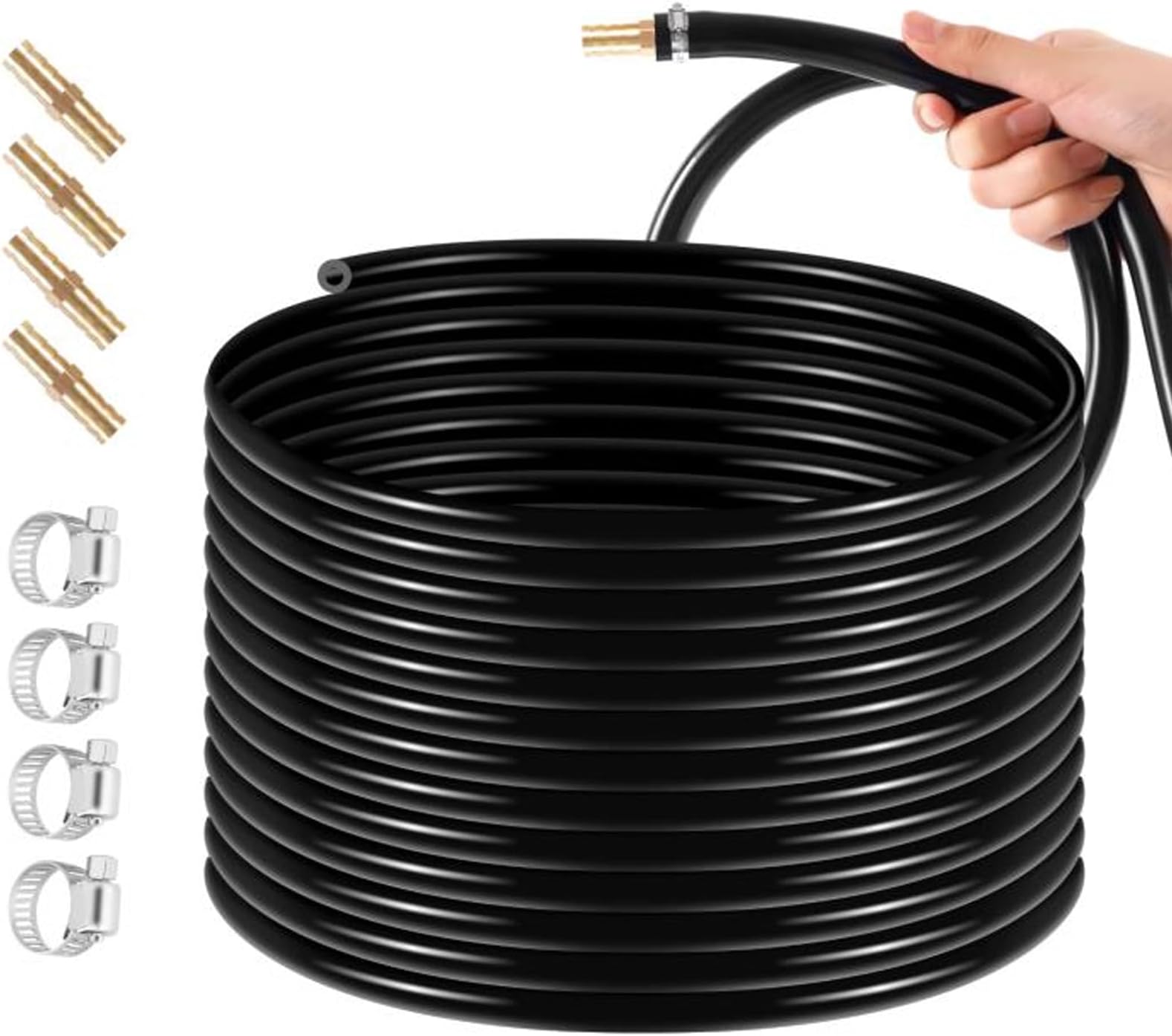 100 FT Self Sinking Aeration Hose, Pond aerator hose, Pond Aeration Kit Hoses Suitable for Garden Watering, Pond Buried Pipes, Fish Tanks（30 Metres） (100FT x3 Pcs)