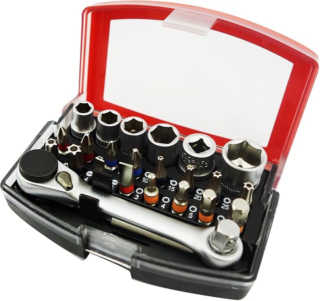 NORTOOLS 24PCS S2 Screwdriver Bits and Sockets with Ratchet Wrench Set