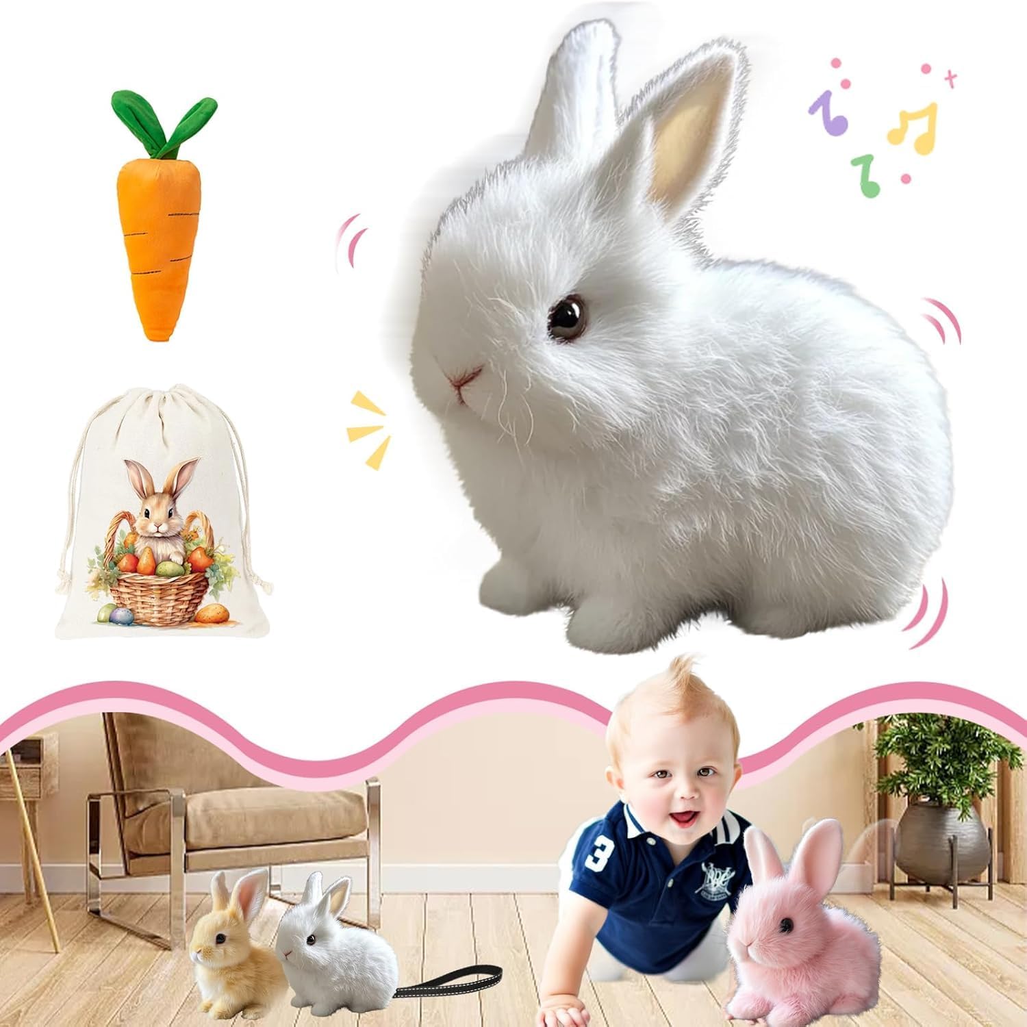 Bunny - My Realistic Bunny Toy, Interactive Bunny Australia | Ubuy