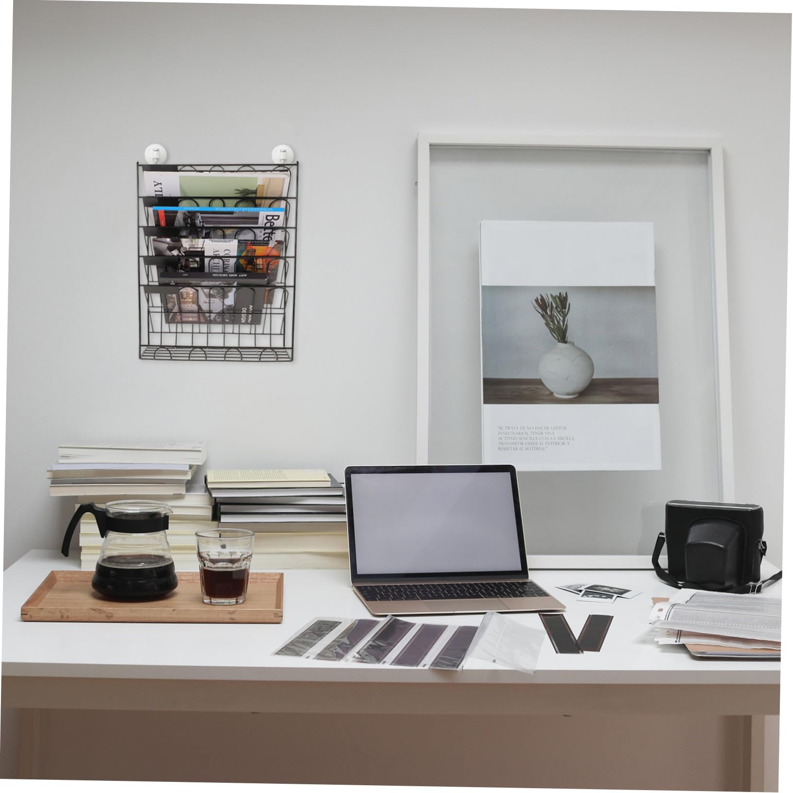 Healifty Organiseur Mural en Fer Noir pour Bureau, Fonctionnel et Gain de Place, pour Ranger Documents et Magazines au Mur