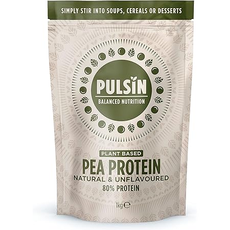 Pulsin Natural Unflavoured Plant Based Vegan Pea Protein Powder 1 kg (Gluten Free / Palm Oil Free / Dairy Free)