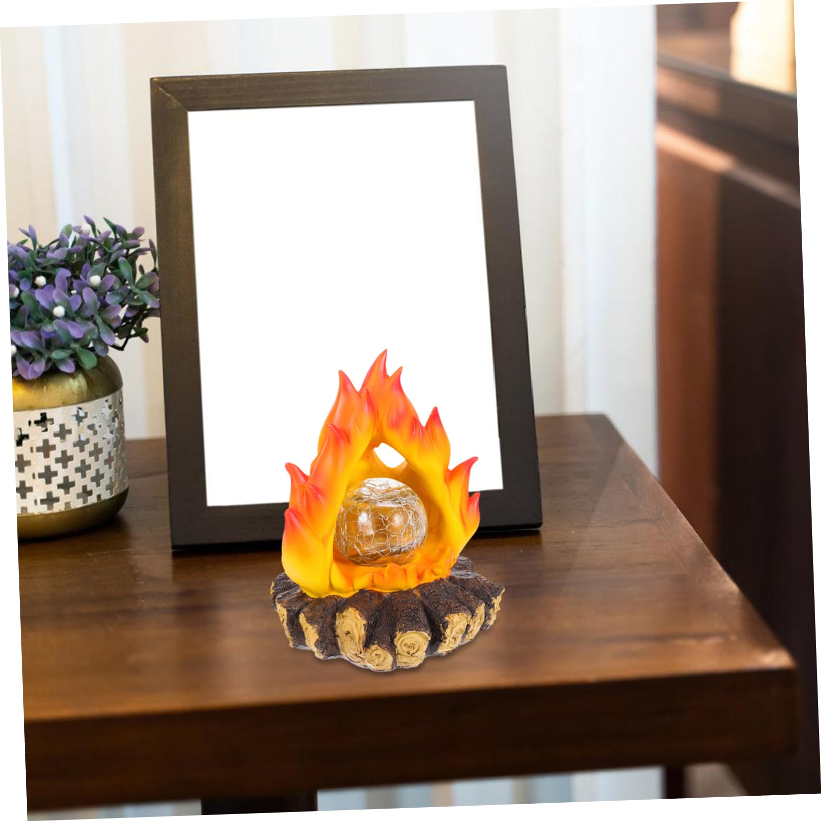 DOITOOL Solarbetriebene und Wetterfestem Flammeneffekt Realistischem Design mit Kunstharz Lampe für Weihnachts und Halloweenparty im Dekoration Außenbereich