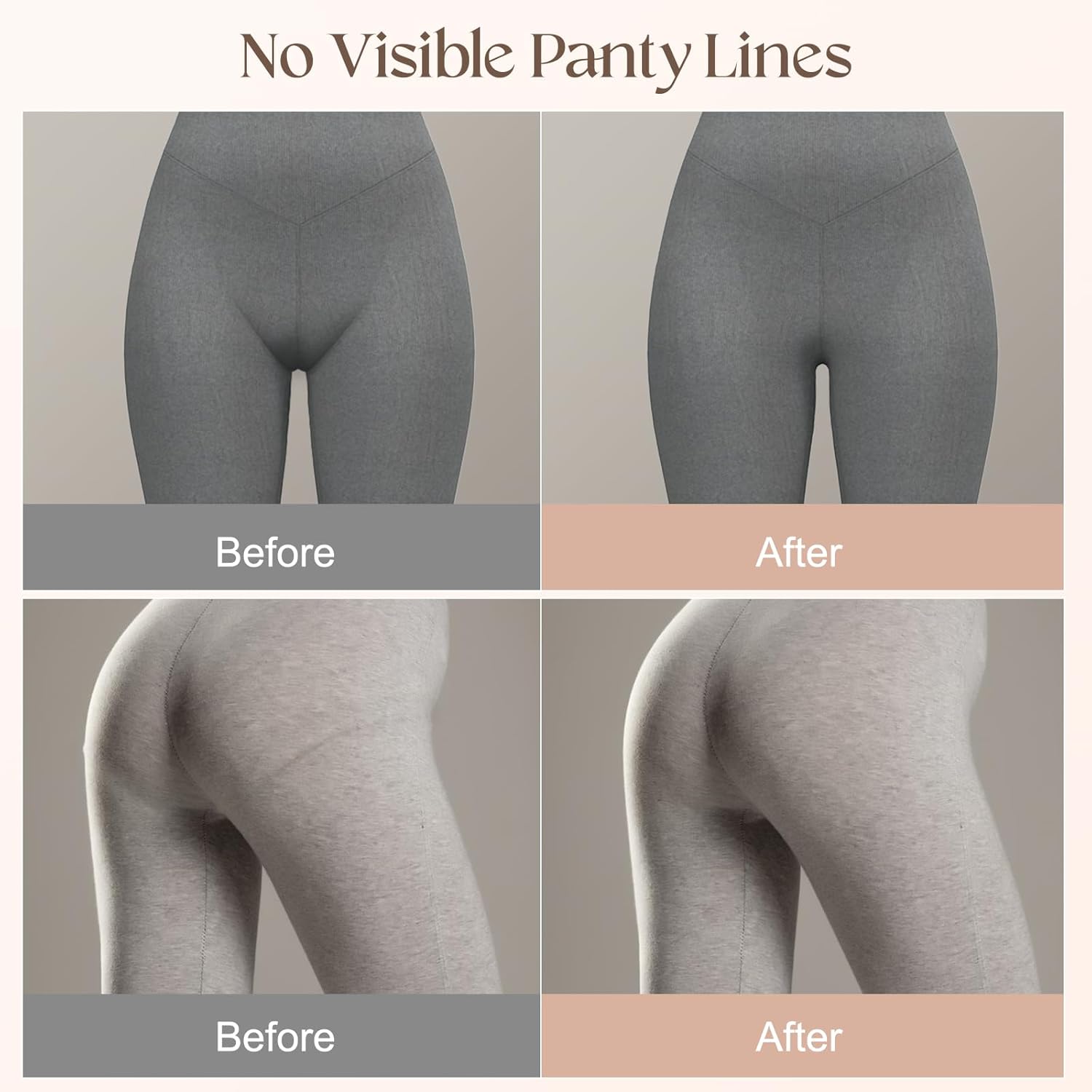 2-Pack Seamless Thongs for Women Cotton Underwear No Show Panty Liners Workout G-String Thongs - Image 6