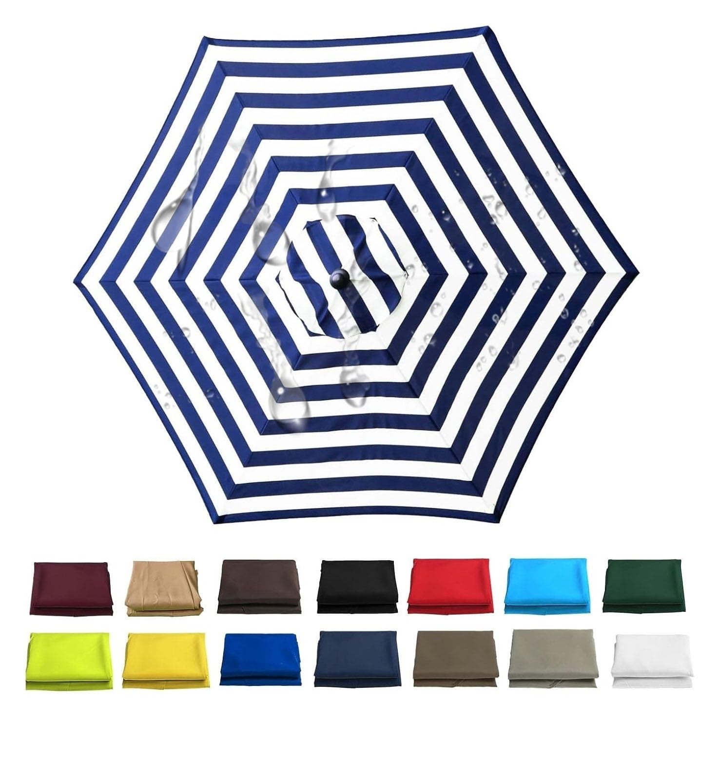 Miecoae Replacement Parasol Canopy Patio Umbrella Replacement Canopy, Market Umbrellas Top for 6 Ribs 8 Ribs, Replacement Covers Market Patio Umbrella Canopy Cover(Ww3,6 Ribs- 9.8 FT 300 cm)
