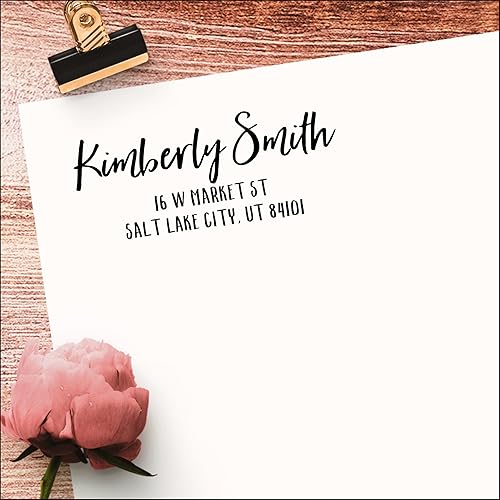 Sello de goma autoentintado, personaliza con tu nombre y dirección, sello de dirección de devolución preentintado relleno de tinta negra, no