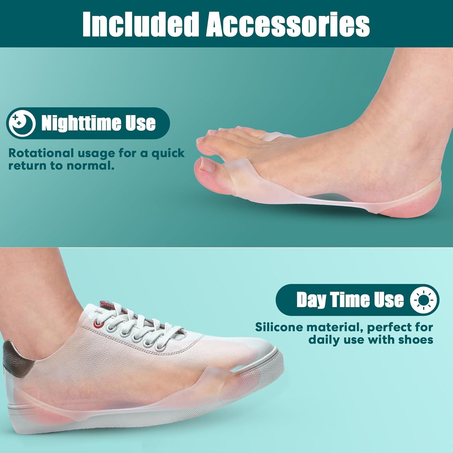 Upgraded Bunion Corrector for Women & Men, Orthopedic Bunions Correction with Non Slip Big Toe Separators, Adjustable Bunion Splint Suitable for Left/Right Feet Bunion Relief (1PCS) - Image 5