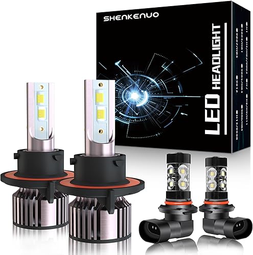 Miniatura 1 de SHENKENUO Compatible con Ford F-150 (2004-2014) F-250 F-350 (2004-2020) 9008H13 bombillas LED halógenas de haz altobajo + bombillas LED antiniebla