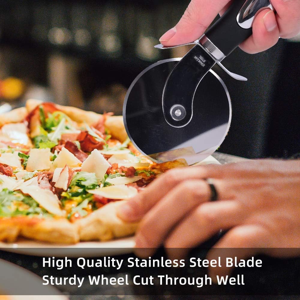 Pizza Cutter Wheel, Quality Stainless Steel Pizza Cutter, Very Sharp Pizza Cutter Slicer with Non Slip Handle, Easy to Clean …