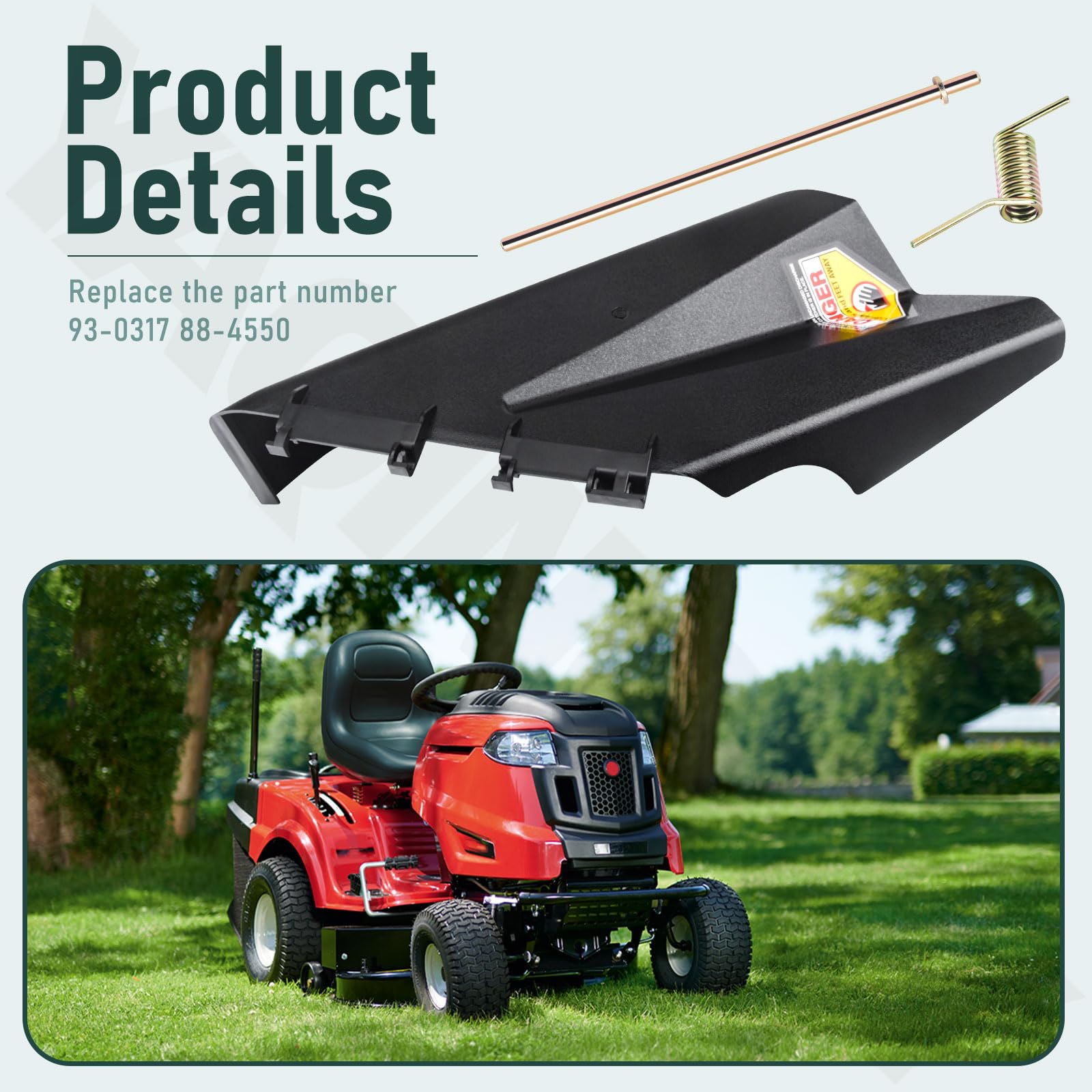 93-0317 Deflect-or montaje compatible con Toro 71190 71191 71193 81235 81240 81242 81245 94301 94327 94330 cortacésped sustituye a 88-4550