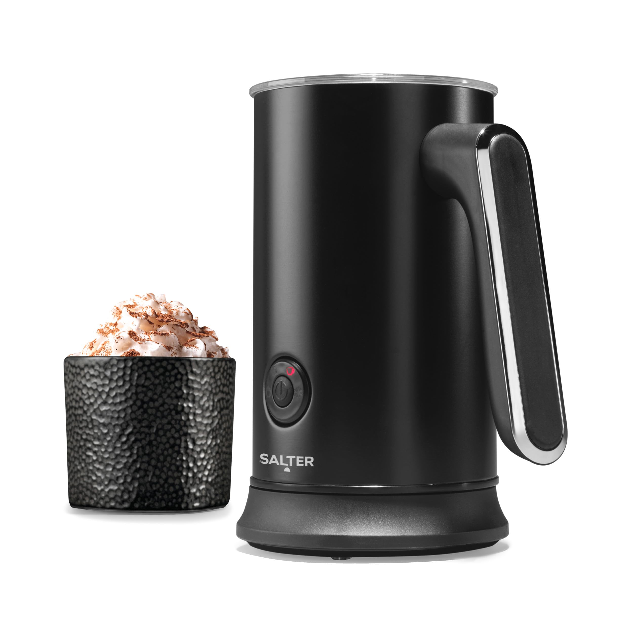 Salter Chocolatier Heißschokoladenbereiter - 4-in-1 Automatischer Milchaufschäumer, heißer & kalter Milchheizer und Schaumgerät, 240ml/115ml, 500W, kabellos, LED-Bedienfeld, für Kaffee, Eiskaffee