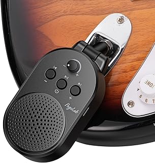 Mini Guitar Amp, 5W Portable Electric Practice Amp with Volume Control, Plug and Play, BT Rechargeable Plug-in Small Speaker for Guitar/Bass/Electric Instruments