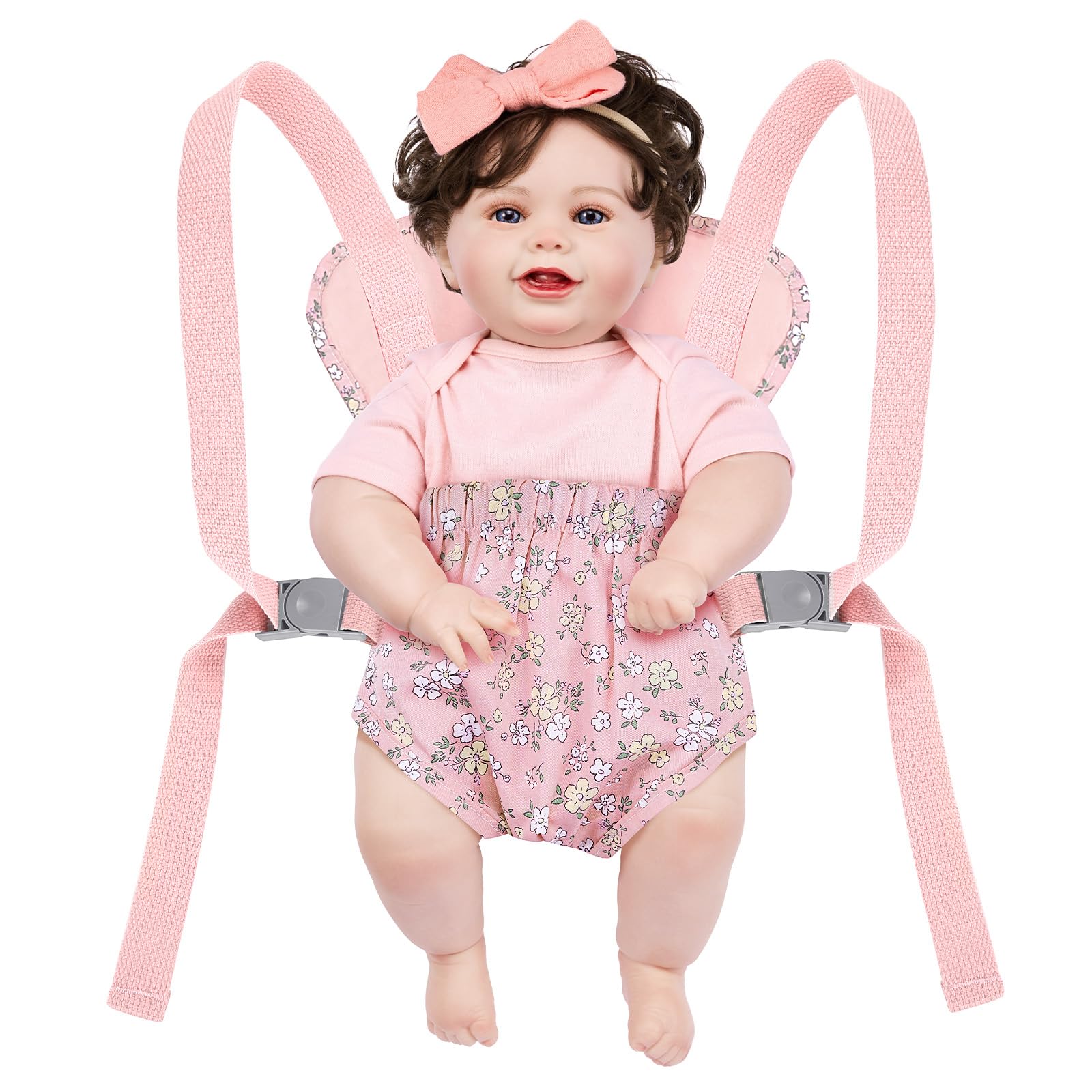 GAGAKU Kleinkind Puppen-Tragesitz Spielzeug Baby Bauchtrage ab 3 Jahre Kinder Tragesitz Puppenzubehör - Rosa - Birnenblüte